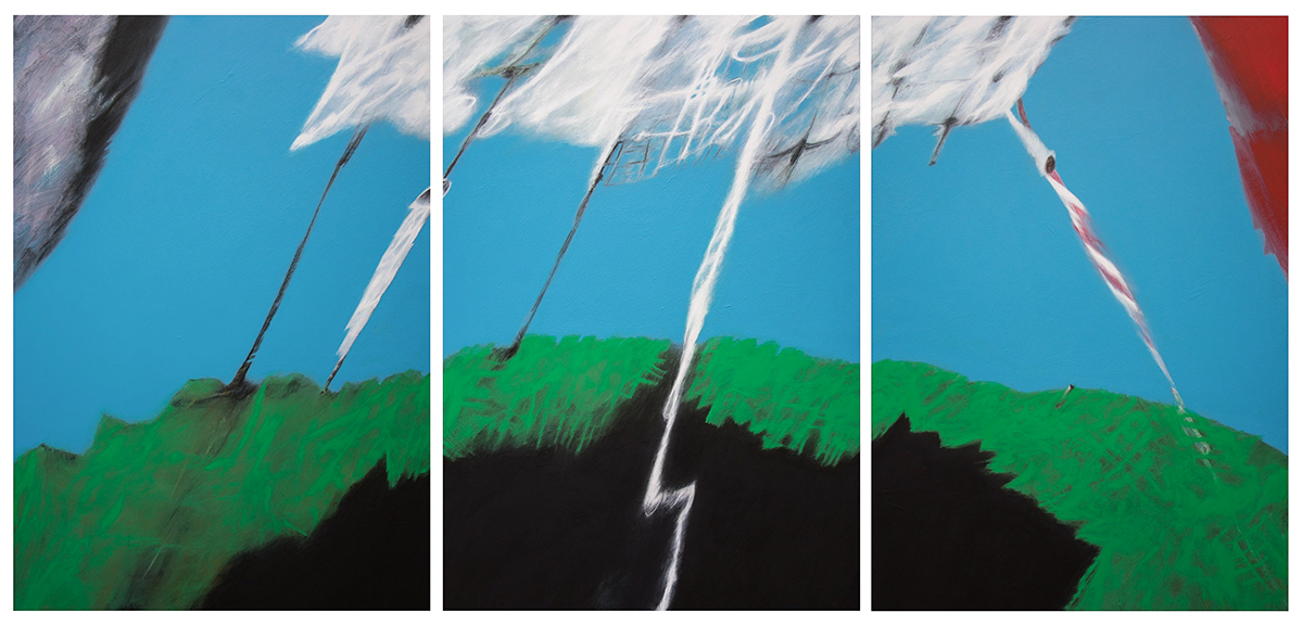 Tra realtà e sogno, tecnica mista su tela, 100x70cm cad. (trittico, 100x214cm ca.), 2024 (Premio Artivisive San Fedele 2023-2024)-blog