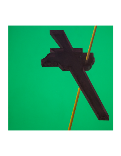 Enigma, tecnica mista su tela, 100x100cm, 2019 - Iacopo Pesenti