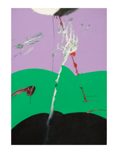 Senza titolo (la via di mezzo), tecnica mista su tela, 100x70cm, 2022 - Iacopo Pesenti