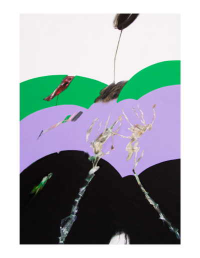 Senza titolo (la via di mezzo), tecnica mista su tela, 100 x 70 cm, 2022 - Iacopo Pesenti